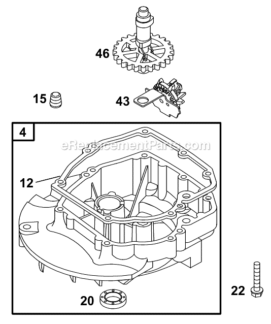 Page C Diagram and Parts List for 12D800SERIES  Briggs and Stratton Engine